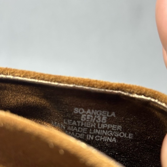 Julianne Hough Camel Suede Women's Angela Zip Open Toe Booties Sz 5B - Picture 9 of 11